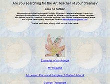 Tablet Screenshot of dreamartteacher.com